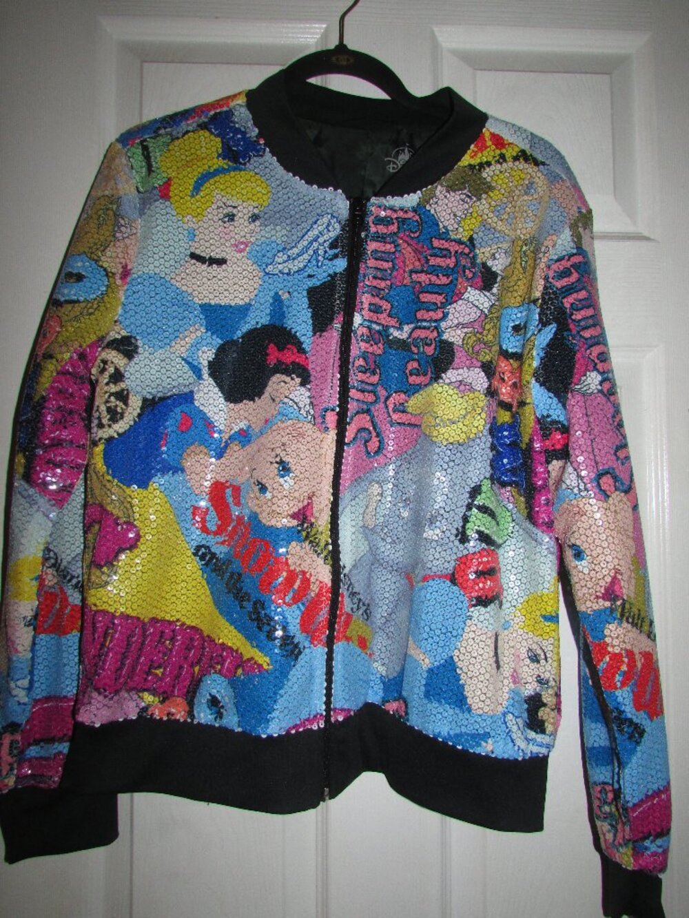 Disney Princess Sequin Jacket with Blue and Pink Accents Used As Is Size L